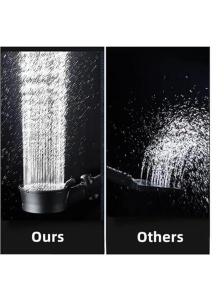 Duş Başlığı Turbo Fan 5 Fonksiyonlu Duş Başlığı El Duşu Handshower, Siyah 1.sınıf Kaliteli