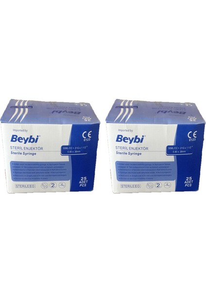 Steril Enjektör 21 g 50 cc 8,80*38 mm 25 Adet (2 Kutu)