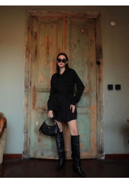 Kadın Önden Cepli Belden Bağlamalı Trençkot fırsatları