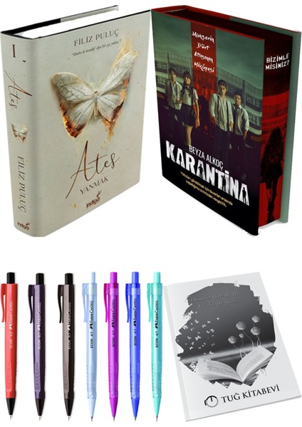 Karantina 1. Perde Film Özel Baskı Ciltli ve Ateş Yanmak 1 Ciltli Filiz Puluç (2li Set)