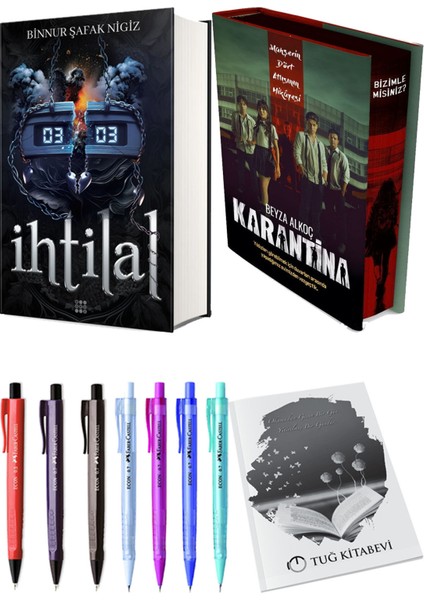 Karantina 1. Perde Film Özel Baskı Ciltli ve Ihtilal 2 Zede Ciltli Binnur Şafak Nigiz (2li Set)