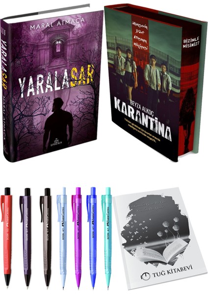 Karantina 1. Perde Film Özel Baskı Ciltli ve Ephesus Yayınları Yaralasar 3 Ciltli Maral Atmaca (2li Set)