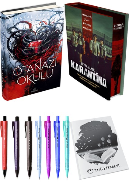 Karantina 1. Perde Film Özel Baskı Ciltli ve Ephesus Ötanazi Okulu 4 Ciltli Maral Atmaca (2li Set)