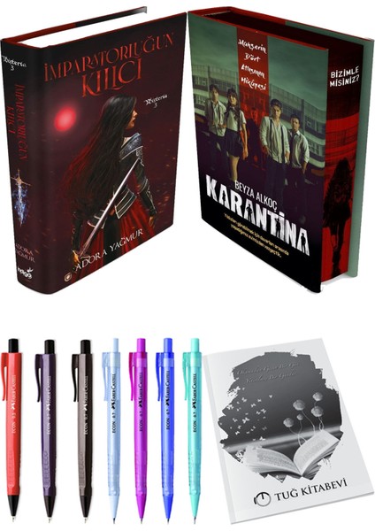 Karantina 1. Perde Film Özel Baskı Ciltli ve Imparatorluğun Kılıcı Ciltli Adora Yağmur (2li Set)