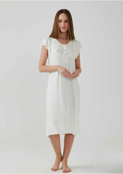 Kadın Kısa Kol Midi Boy Gecelik