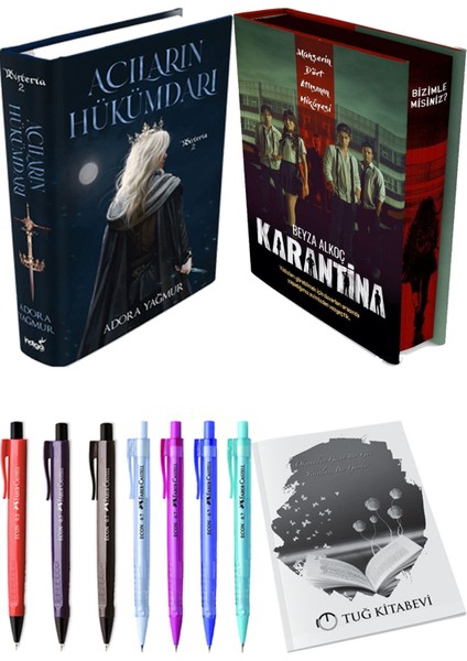 Karantina 1. Perde Film Özel Baskı Ciltli ve Acıların Hükümdarı Ciltli Adora Yağmur (2li Set)