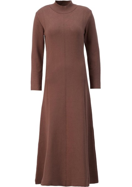 Uzun Kol Triko Elbise 24KD4217 Acı Kahve