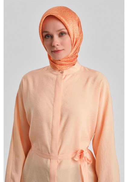 Sedef Düğmeli Kuşaklı Gömlek 24Y3545 Şeftali fırsatları