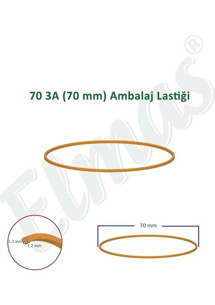 70 mm 3A Ambalaj Lastiği 1000GR 5 Paket