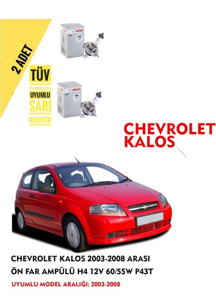Chevrolet Kalos 2003-2008 Arası Ön Far Ampül Takımı 2 Adet fiyatları