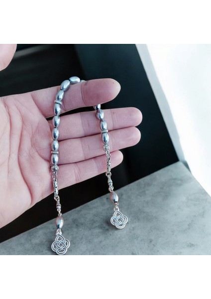 Zaza Tesbih Arpa Hematit Taşı Doğal Taş Sallamalık Tesbih Doğal Taş Tesbih