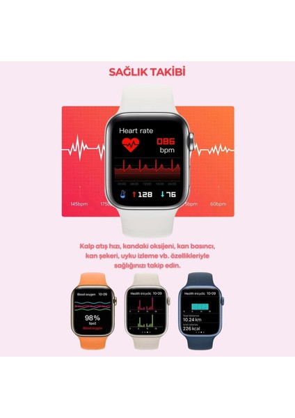 G11 Pro Mini 4 Kordonlu Kolye Bileklik Setli 41 mm Watch 9 Mini Akıllı Saat Paketi