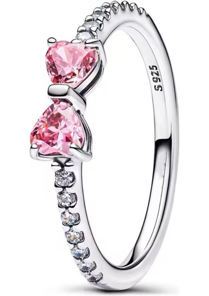 Gümüş Işıltılı Pembe Fiyonk Yüzük fiyatları