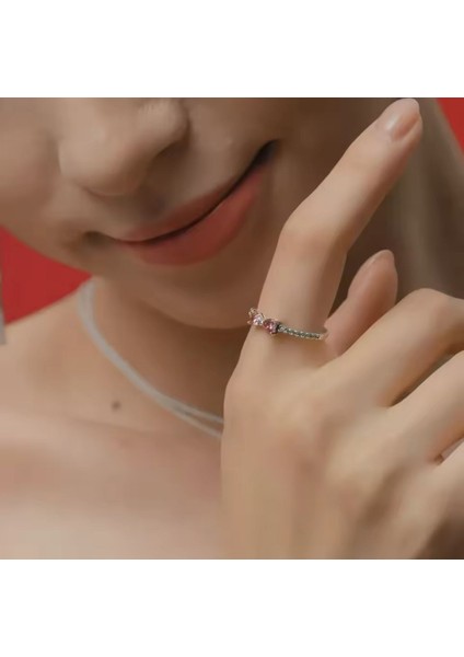 Gümüş Işıltılı Pembe Fiyonk Yüzük modelleri