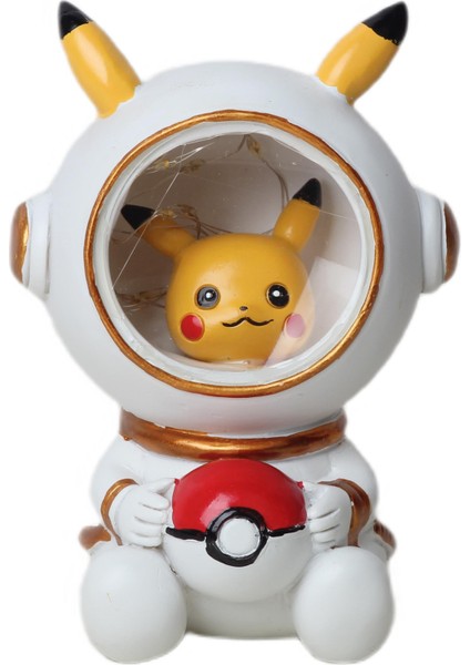 Pokemon Go Astronot Pikachu Gece Lambası Biblo Dekoratif Ürün Ev Ofis Yeni Yıl Doğum Günü si fiyatları
