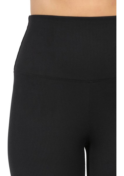 Yüksek Kemerli Fitilli Tayt - Yazlık Toparlayıcı Etkili Slim Spor Yüksek Bel Kadın Giyim Tayt
