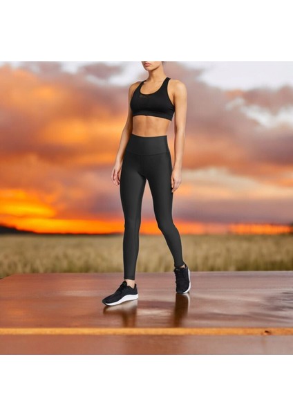 Toparlayıcı Şekillendirici Etkili Spor Tayt - Yüksek Bel Kadın Spor Yoga Pilates Taytı fırsatları