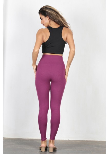 Fitilli Şardonlu Termal Yüksek Bel Tayt - Toparlayıcı Etkili Kışlık Slim Spor Kadın Giyim Tayt indirimleri