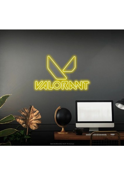 Valorant Yayıncı Arka Planı Dekoratif Neon LED Işıklı Tablo