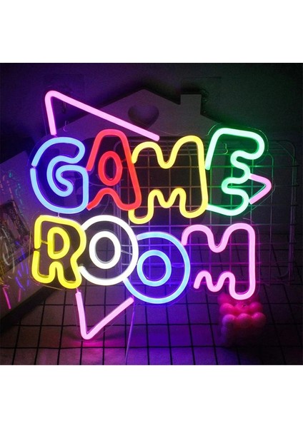 Game Room Oyunculara Özel Neon LED Işıklı Tablo