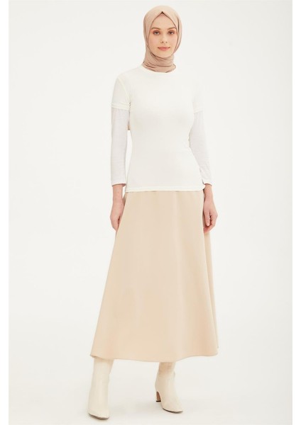 Kısa Kol Badi 21Kd9037 Ekru