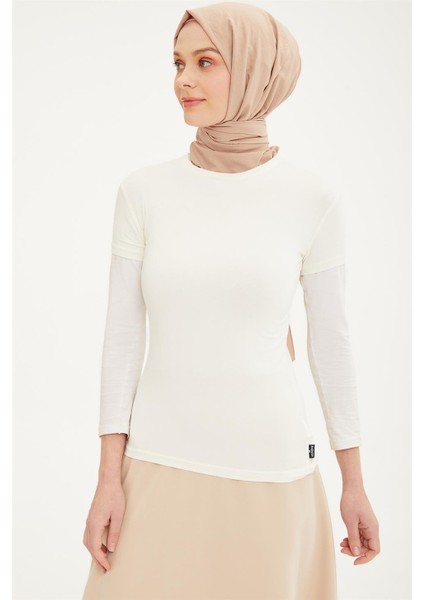Kısa Kol Badi 21Kd9037 Ekru