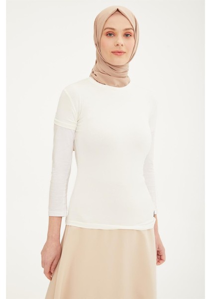Kısa Kol Badi 21Kd9037 Ekru