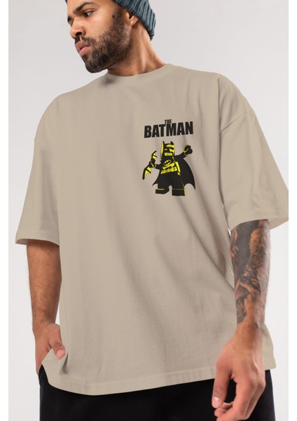 Batman (19) Ön Sol Baskılı Oversize T-Shirt Erkek Kadın Unisex Pamuk Bisiklet Yaka Tişort modelleri