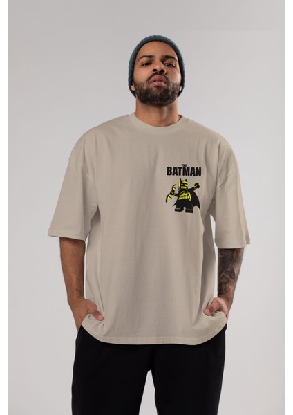 Batman (19) Ön Sol Baskılı Oversize T-Shirt Erkek Kadın Unisex Pamuk Bisiklet Yaka Tişort indirimleri