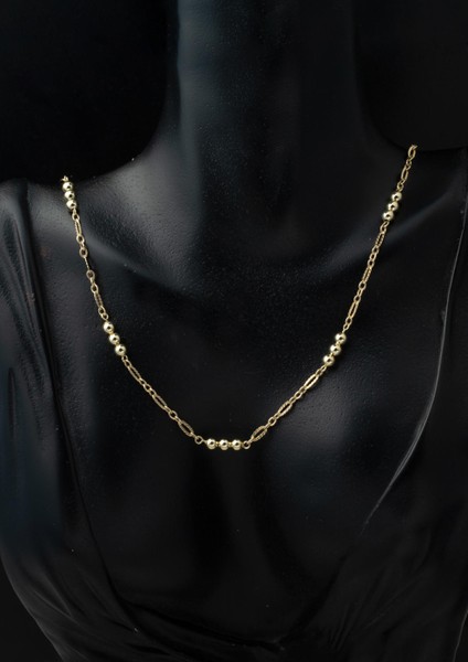 Figaro Zincirli Toplu 14 Ayar Altın Italyan Kolye modelleri