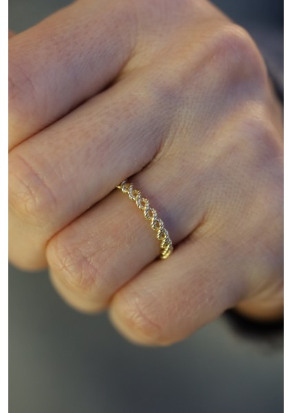 14 Ayar Altın Burgu Örme Yüzük