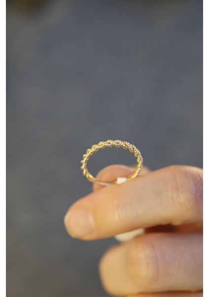 14 Ayar Altın Burgu Örme Yüzük fırsatları