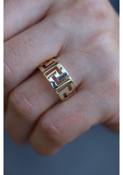 14 Ayar Altın Greek Desenli Yüzük fiyatları