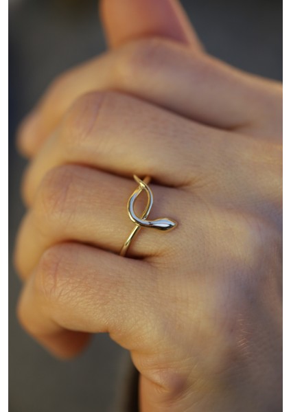 14 Ayar Altın Taşsız Modern Tasarım Yılan Yüzük modelleri