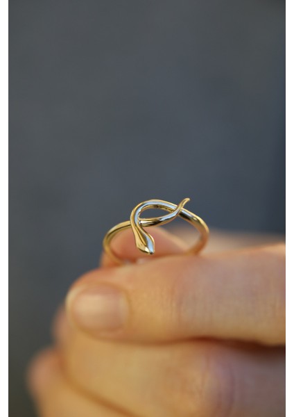 14 Ayar Altın Taşsız Modern Tasarım Yılan Yüzük fırsatları