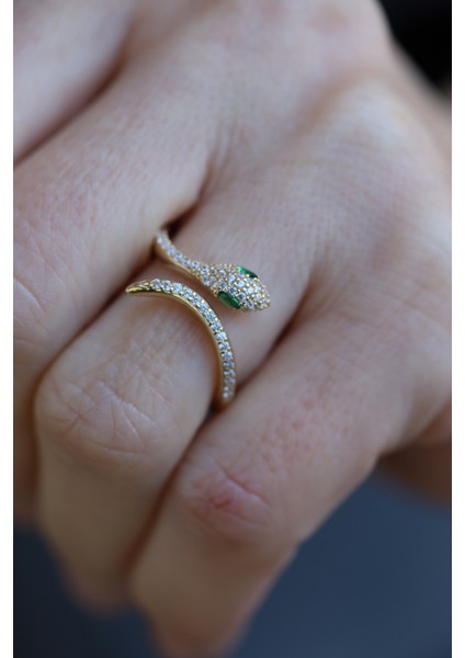 14 Ayar Altın Taşlı Yılan Yüzük fiyatları