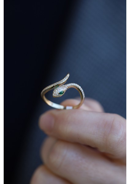 14 Ayar Altın Taşlı Yılan Yüzük indirimleri