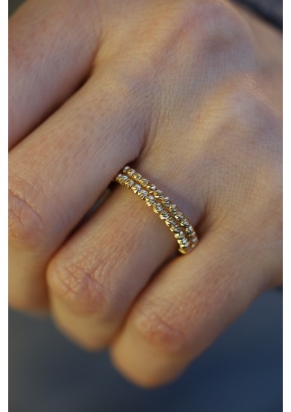 14 Ayar Altın Çift Dorika Sıralı Yüzük 2