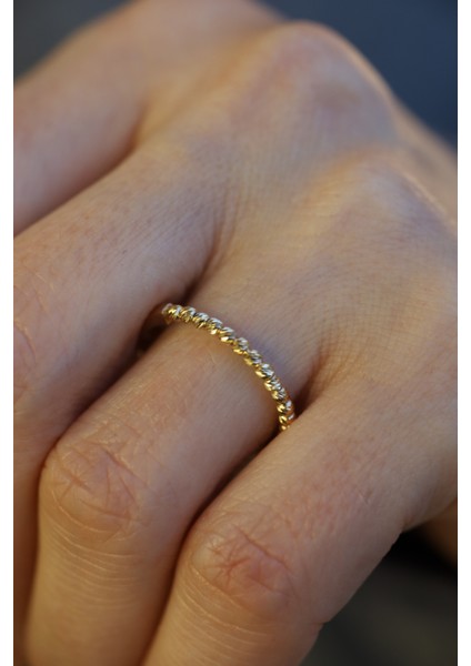 14 Ayar Altın Tek Sıra Dorika Yüzük