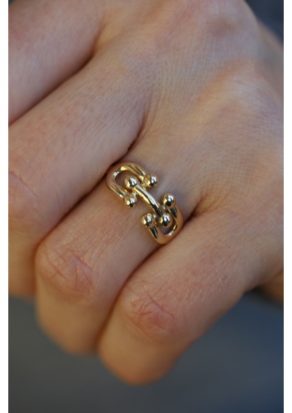 14 Ayar Altın Topcuk Ataç Yüzük