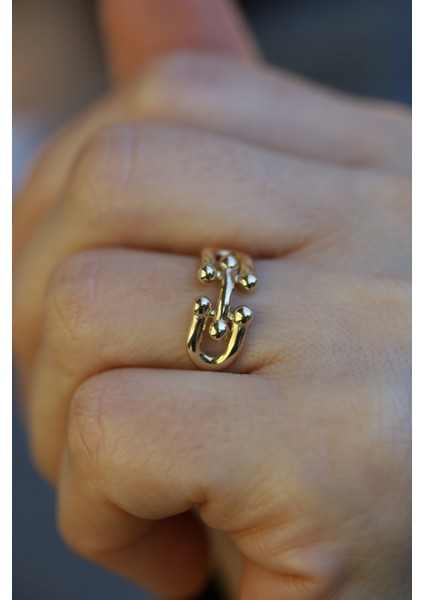 14 Ayar Altın Topcuk Ataç Yüzük modelleri