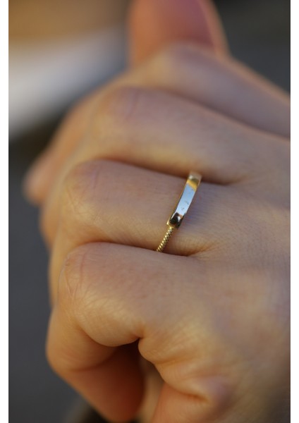 14 Ayar Altın Taşsız Tasarım Yüzük fırsatları