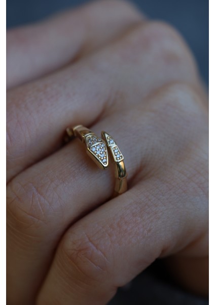 14 Ayar Altın Taşlı Yılan Yüzük fiyatları