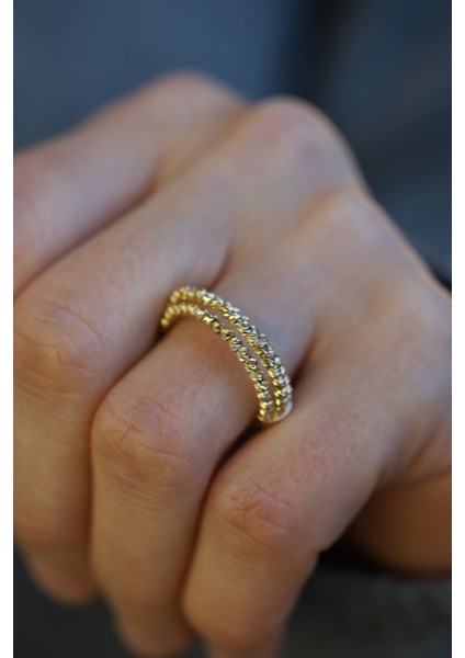 14 Ayar Altın Üçlü Dorika Yüzük fiyatları