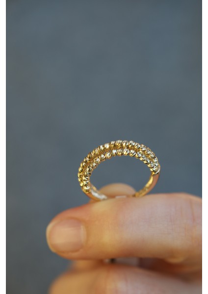 14 Ayar Altın Üçlü Dorika Yüzük fırsatları