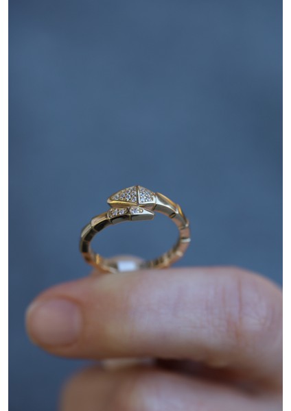 14 Ayar Altın Taşlı Yılan Yüzük indirimleri