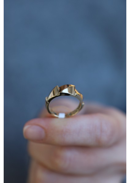 14 Ayar Altın Taşsız Modern Tarz Yüzük fırsatları