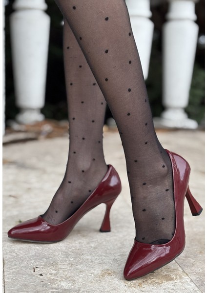 Bordo Rugan Stiletto Ayakkabı