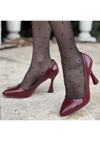 Bordo Rugan Stiletto Ayakkabı