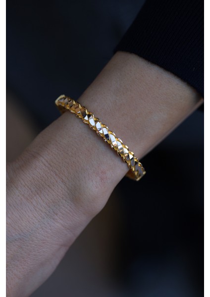 14 Ayar Altın Kalın Üçlü Burma Modeli Kelepçe Bilezik fırsatları